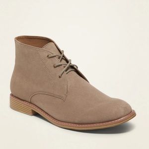 Old Navy Men's Faux-suede Chukka Boots Beige NEW
